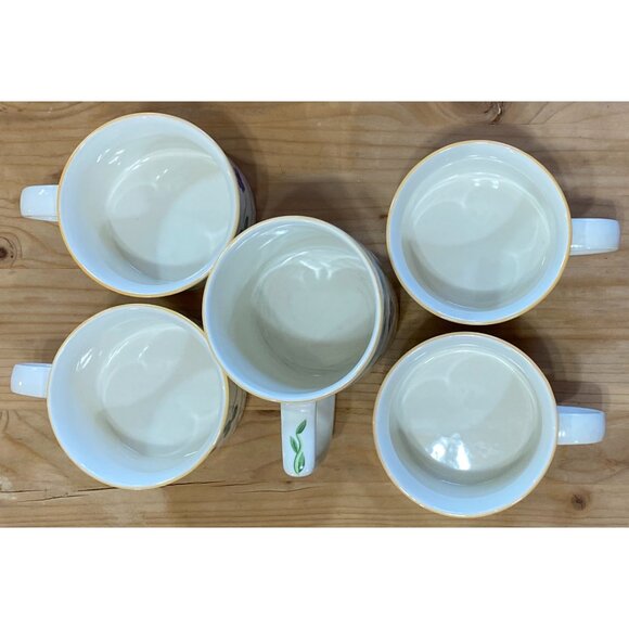 4 Mikasa Wine & Roses Coffee Cups / Mugs + 1 Large Mug CP010 Made In Malaysia - Picture 6 of 7